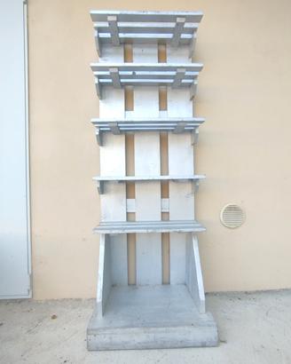 Scaffaliera scaffali fioriera in legno 