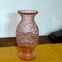 vaso vetro rosa antico stile decò.