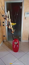 vaso da terra rosso lucido H60 cm design moderno 
