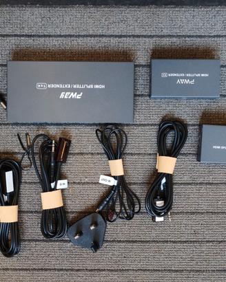 Kit HDMI Extender Splitter 1x4 PWAY 1080FHD