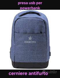 zaino esercito antifurto porta usb per militari