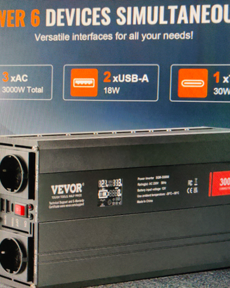 Convertitore di corrente 3000watt da 12v a 2230v