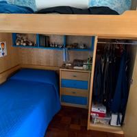 Camera a soppalco legno massello