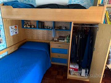 Camera a soppalco legno massello