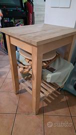 Ceppo legno con ripiani e ruote
