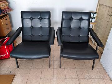 Poltrone vintage similpelle nera