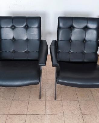 Poltrone vintage similpelle nera