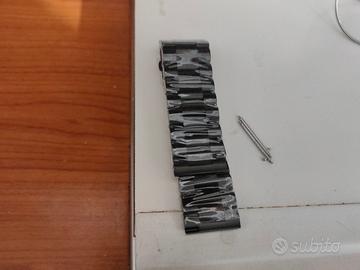 cinturino orologio in acciaio grigio nuovo 24 mm