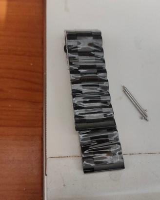 cinturino orologio in acciaio grigio nuovo 24 mm