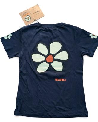T-shirt Guru donna XS blu cotone made in Italy 