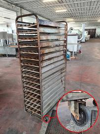 2 carrelli da forno per baguette usati