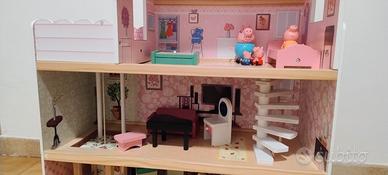 HOMCOM Casa delle Bambole a 3 Piani con Ascensore 