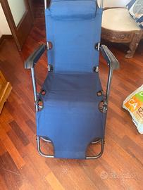 sedia  sdraio pieghevole compatta, mai usata