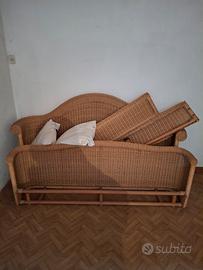 Letto matrimoniale in midollino