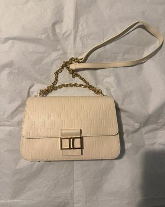 Borsa Prima Classe panna con catena oro