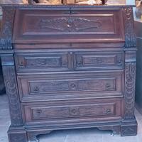 CASSETTIERA  CON RIBALTA  NOCE