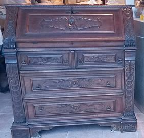 CASSETTIERA  CON RIBALTA  NOCE