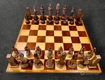 Scacchi Anri”Nefertiti Legno “Scolpito e dipinto