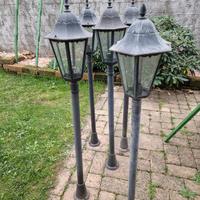 5 lampioni da giardino alluminio e vetro