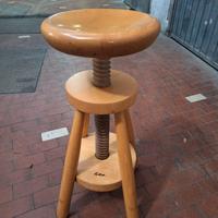 Sgabello Legno Midcentury firmato 