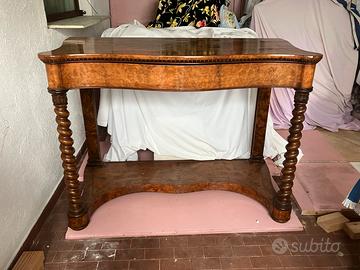 Consolle in radica di noce