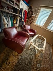 Coppia poltrone stile Art Déco in pelle anni ‘30