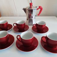 Servizio caffè con piatto Colorplay rosso TOGNANA
