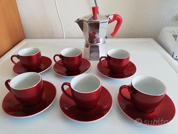 Servizio caffè con piatto Colorplay rosso TOGNANA