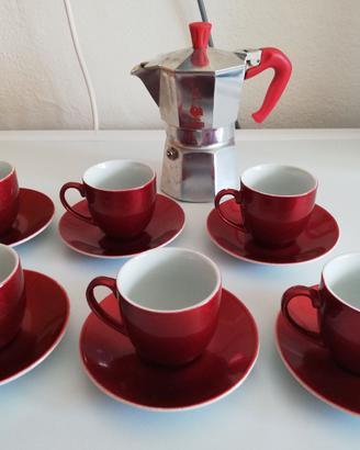 Servizio caffè con piatto Colorplay rosso TOGNANA