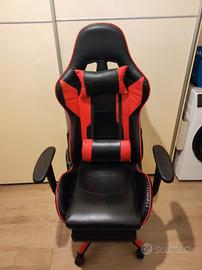 sedia da gaming reclinabile, con poggia gambe 