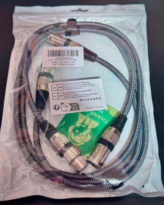 2x Cavo XLR Bilanciato M→F 1 m| Nylon Intrecciato