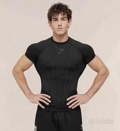Gymshark Onyx V1 T-Shirt - Black/Onyx Grey - L