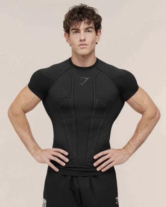 Gymshark Onyx V1 T-Shirt - Black/Onyx Grey - L