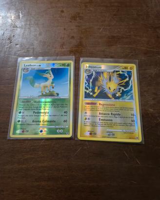leafeon e jolteon reverse holo carte pokemon 
