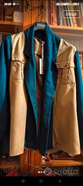 Blazer Susy Mix in jeans e cotone color cachi