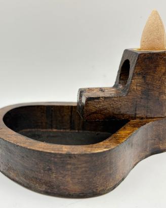 Porta Incenso Legno Coni Back Flow Vaschetta