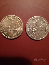 2 monete ONE DOLLAR