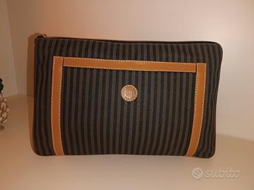Fendi Pequin vintage clutch '80 pezzo d'archivio 