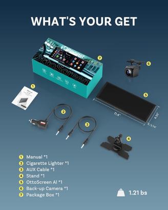 Ottocast Ottoscreen AI CarPlay Android Auto + cam