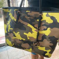 Michael Kors "Jet Set" Tote Bag Camouflage & Neon