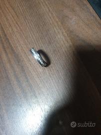 fedina/anello in acciaio mis. 21/22 con zirconi