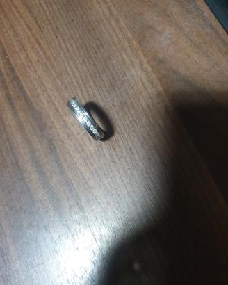 fedina/anello in acciaio mis. 21/22 con zirconi