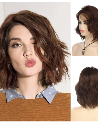 Parrucca castano chiaro Corta Unisex utilizzo gior