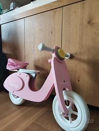 Bicicletta senza pedali in legno