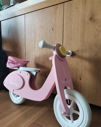 Bicicletta senza pedali in legno