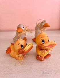 Set quattro animali ceramica oche papere