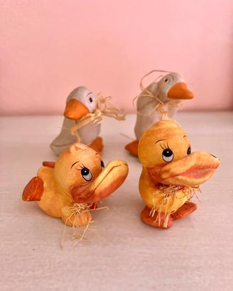 Set quattro animali ceramica oche papere