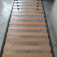 Letto singolo, rete a doghe in legno 