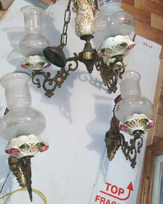 lampadario e 2 applique retrò 