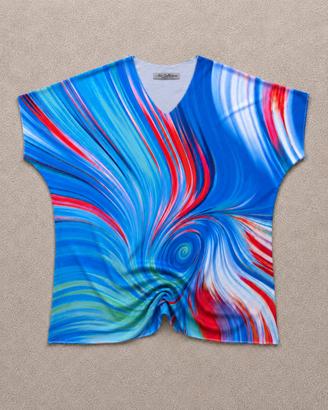 New Collection Blusa Donna Astratta Blu XL